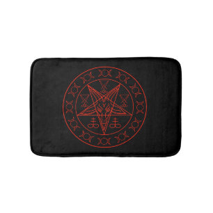 Alfombrilla De Baño Sigil de la luna triple de Baphomet y sigil del