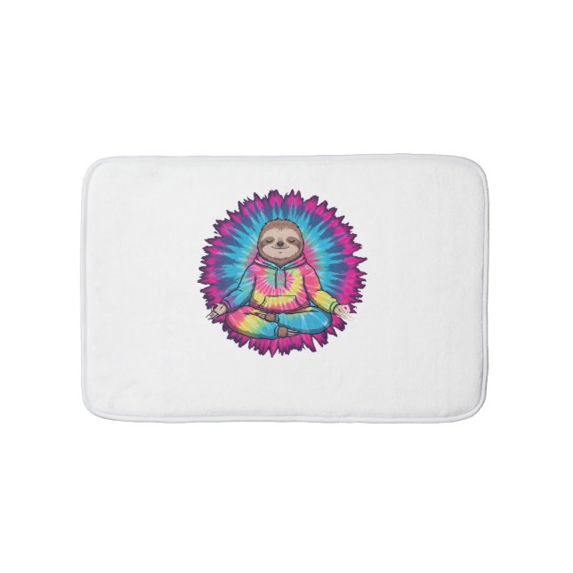 Alfombrilla De Baño Signo Hippie Sloth Peace Tie-Dy (Anverso)