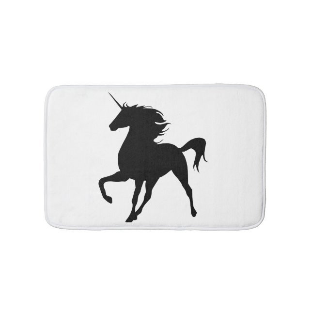 Alfombrilla De Baño Silhouette Bath Mat negro de unicornio (Anverso)
