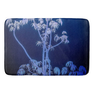 Alfombrilla De Baño Silhouette De Árbol En Mat De Baño De Blues Reales