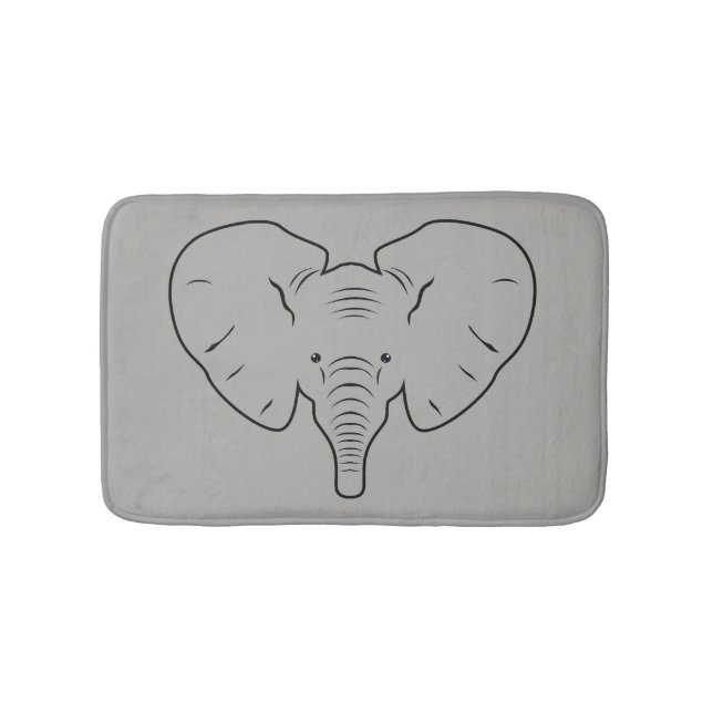 Alfombrilla De Baño Silhouette facial elefante (Anverso)
