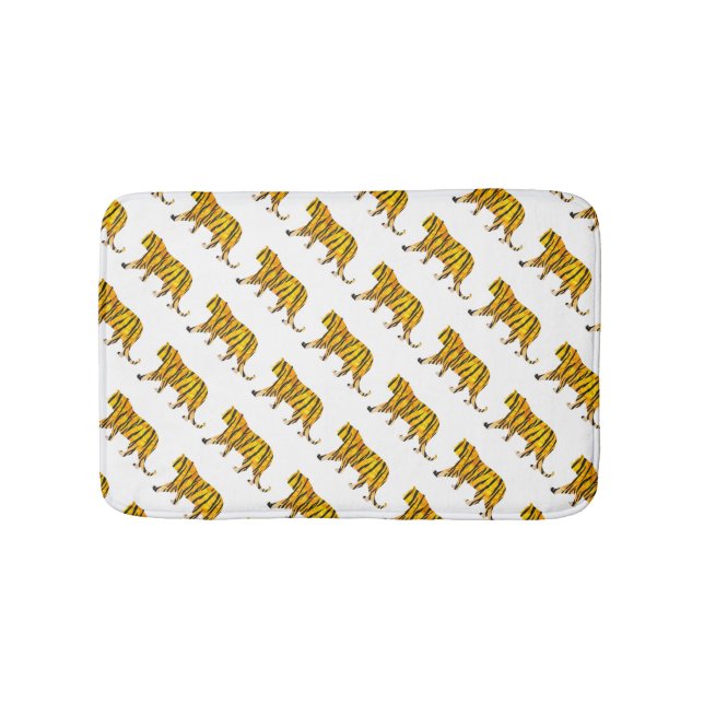 Alfombrilla De Baño Silhouette Tiger Black and Naranja (Anverso)