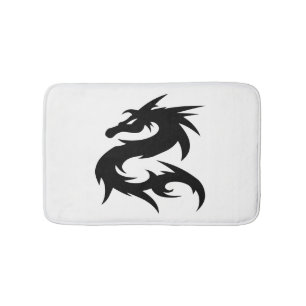 Alfombrilla De Baño Silhouette Tribal Dragon