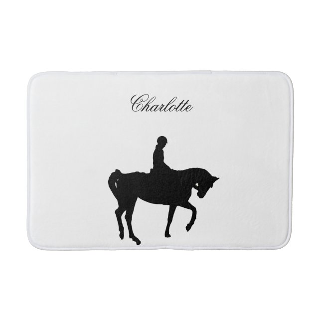 Alfombrilla De Baño Silueta de caballo y jinete (Anverso)