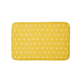 Alfombrilla De Baño Siluetas de pequeñas bananas blancas en amarillo