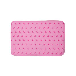 Alfombrilla De Baño Siluetas de pequeñas bananas rosadas intensas sobr