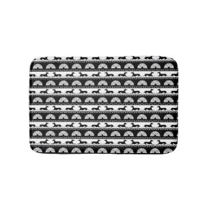 Alfombrilla De Baño Siluetas grises Aficionados al Art Decó de blanco
