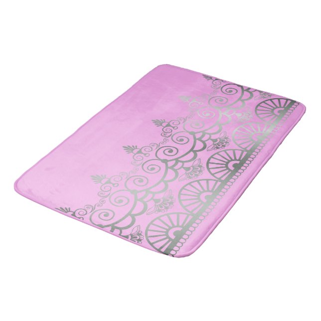 Alfombrilla De Baño Silver Mehndi - Bath Mat (Angular)