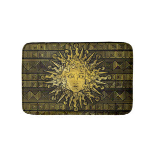 Alfombrilla De Baño Símbolo de Apolo Sun en el modelo dominante grieg