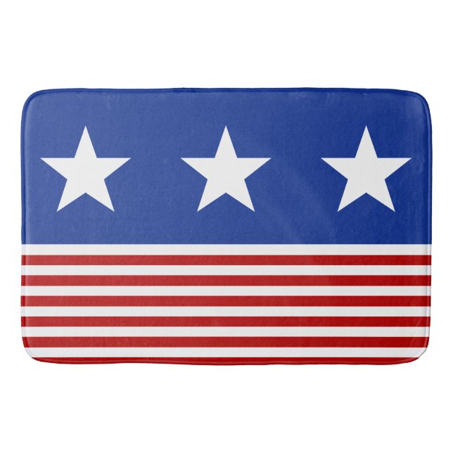 Alfombrilla De Baño Símbolos simples Estrellas y franjas + tus ideas (Anverso)