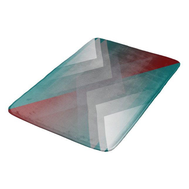 Alfombrilla De Baño Simetría gris burdeos verde azulada (Angular)