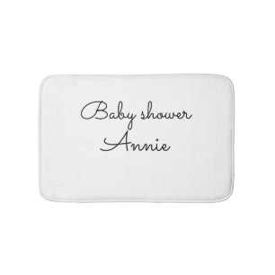 Alfombrilla De Baño simple minimal agrega tu nombre texto baby shower 