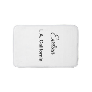 Alfombrilla De Baño Simple minimal añade tu nombre texto lugar ciudad