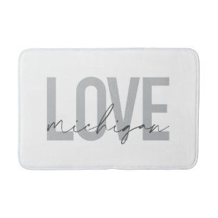 Alfombrilla De Baño Simple, modern, urban, cool design Love Michigan