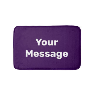 Alfombrilla De Baño Simple plantilla de texto de tu mensaje morado y b