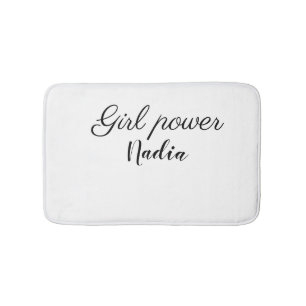 Alfombrilla De Baño simple poder de chica minimalista agregar nombre t