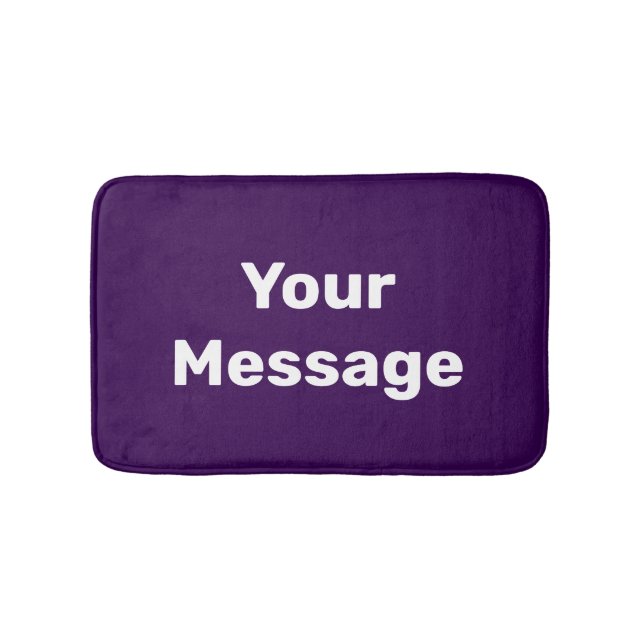 Alfombrilla De Baño Simple Purple and White Your Message Text Template (Anverso)