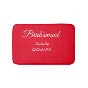 Alfombrilla De Baño Simple texto minimalista rosa para dama de honor a
