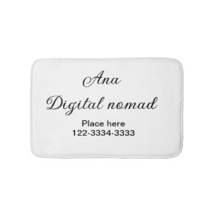 Alfombrilla De Baño Simple texto mínimo añadir su nombre lugar ciudad