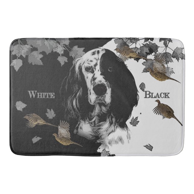 Alfombrilla De Baño Sintetizador de inglés blanco y negro (Anverso)