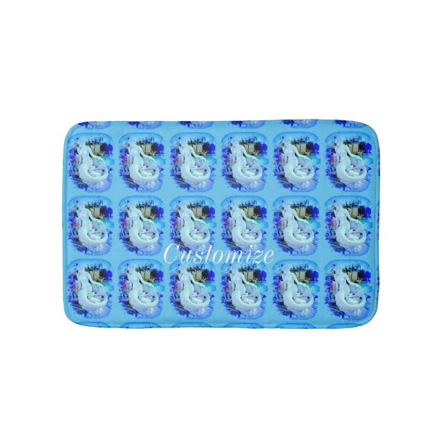 Alfombrilla De Baño Sirena blanca sentada Thunder_Cove (Anverso)