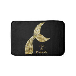 Alfombrilla De Baño Sirena de oro negro