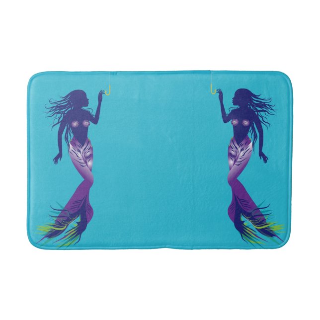 Alfombrilla De Baño Sirena y gancho dorado (Anverso)
