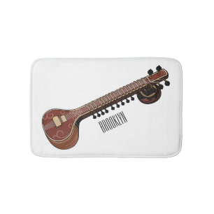 Alfombrilla De Baño Sitar personalizado ilustracion