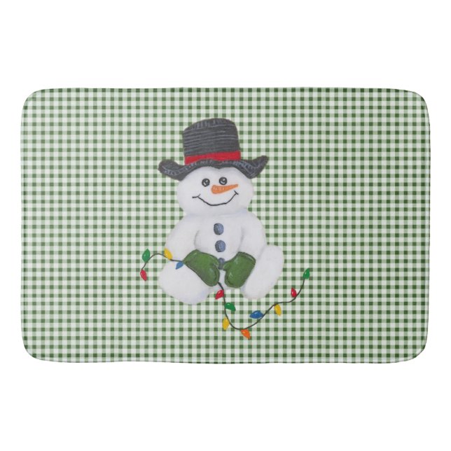 Alfombrilla De Baño Sitting Snowman Bath Mat (Anverso)