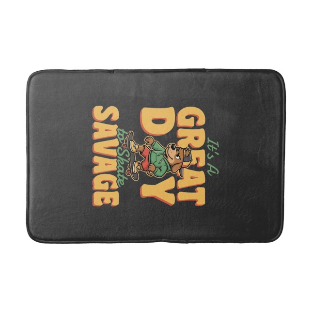 Alfombrilla De Baño Skate Perro Gran Día Salvaje (Anverso)