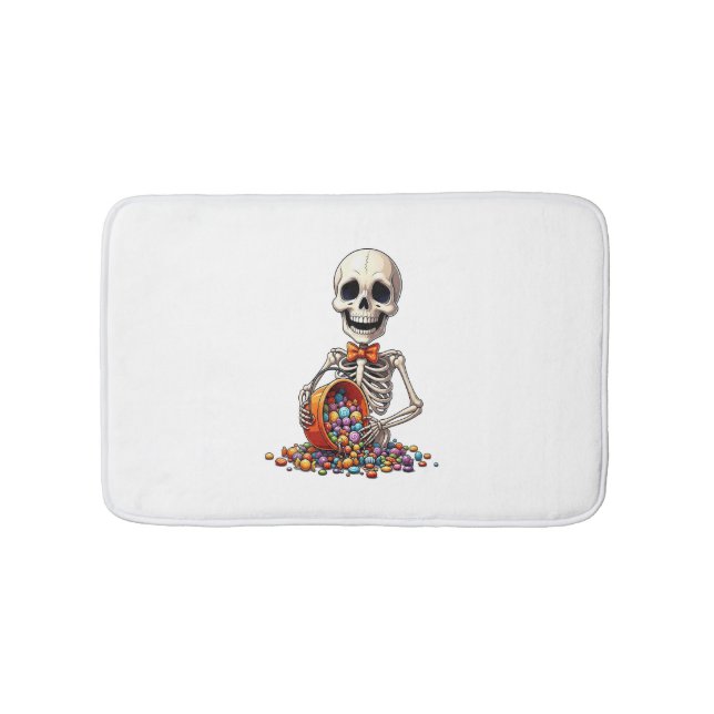 Alfombrilla De Baño Skeleton Candy Bowl Halloween (Anverso)