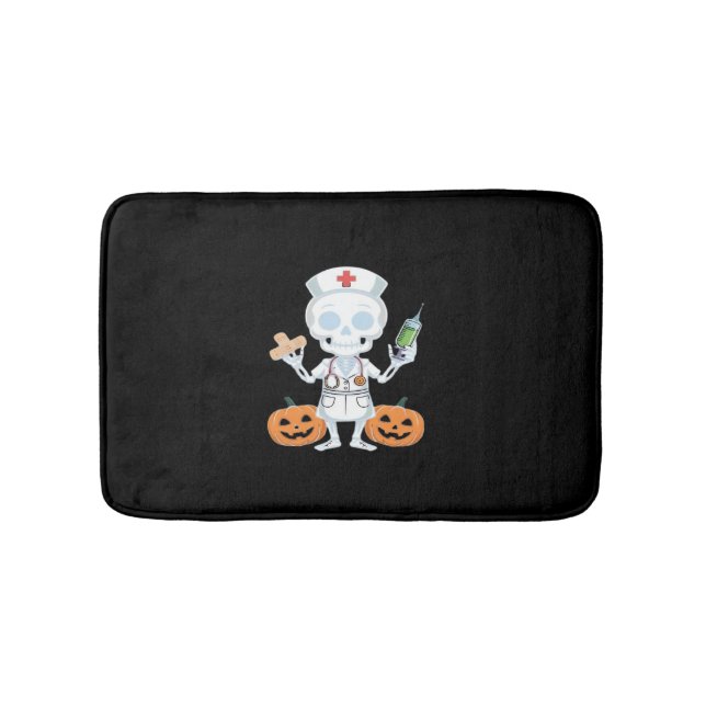 Alfombrilla De Baño Skeleton Chiste divertido de enfermera de Hallowee (Anverso)