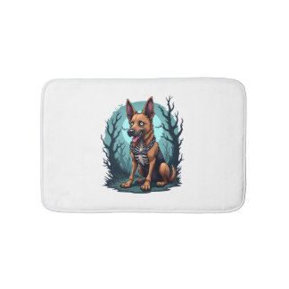Alfombrilla De Baño Skeleton Shepherd Dog