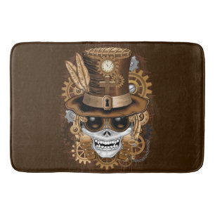 Alfombrilla De Baño Skull Steampunk Voodoo Retro Machine