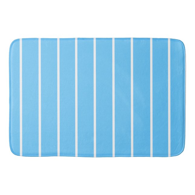 Alfombrilla De Baño Sky Blue and White Summer Stripes (Anverso)