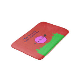 Alfombrilla De Baño Sleigh de Santa Claus y su verdadero reno volando