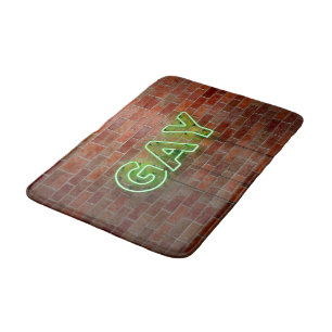 Alfombrilla De Baño SlipperyJoe iluminado letrero de neón gay brillant