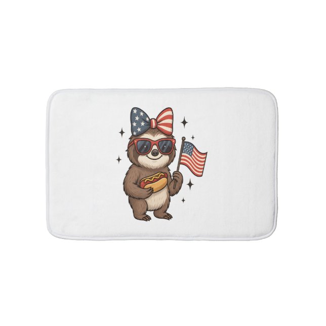 Alfombrilla De Baño Sloth 4 de julio (Anverso)