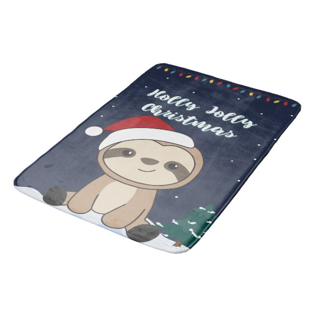 Alfombrilla De Baño Sloth Christmas Snow Winter Animals Sloths Bath Ma (Angular)