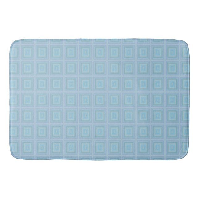 Alfombrilla De Baño Small blue squares. (Anverso)