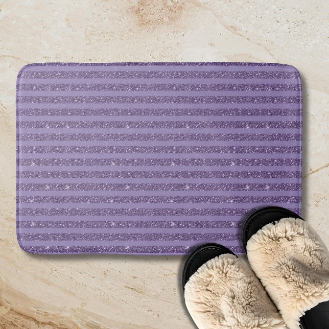 Alfombrilla De Baño Smoky Plum Glitter Style Horizontal Stripes (Subido por el creador)