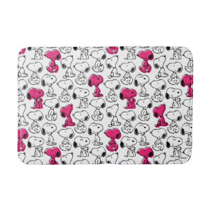 Alfombrilla De Baño Snoopy Black & Magenta Pattern