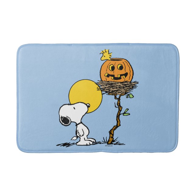 Alfombrilla De Baño Snoopy & Woodstock Nest con Jack O' Lantern (Anverso)