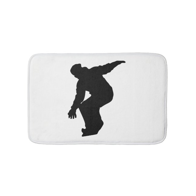 Alfombrilla De Baño Snowboarder Silhouette (Anverso)