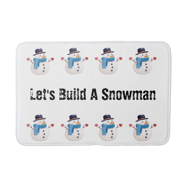 Alfombrilla De Baño Snowman Winter Bathroom Mat (Anverso)
