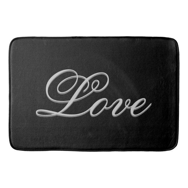 Alfombrilla De Baño Sofisticado amor negro gris (Anverso)