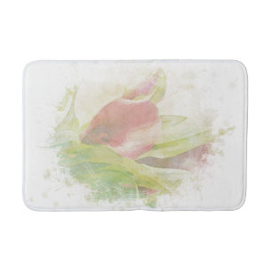 Alfombrilla De Baño *~* Soft AR12 Artsy Floral Calla Lily Coral