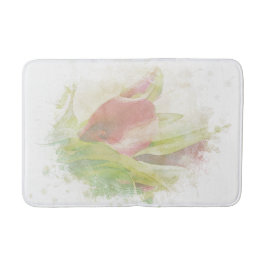 Alfombrilla De Baño *~* Soft AR AR12 Artsy Floral Calla Lily Coral