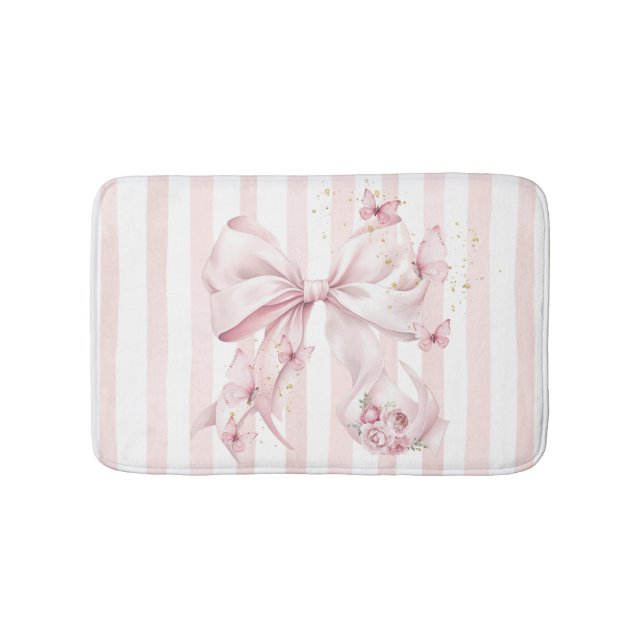 Alfombrilla De Baño Soft Pink Bow with Butterflies  (Anverso)