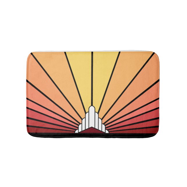 Alfombrilla De Baño Sol Art Decó al amanecer (Anverso)